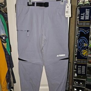 Adidas Terrex Utilitas Zip Off Pants Men‎ MT Silver Violet New
